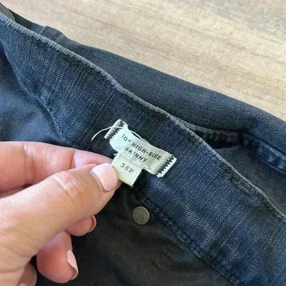Madewell 10 Inch High Rise Skinny Jeans Button Front Black Plus Sz 36 Petite - Picture 5 of 10